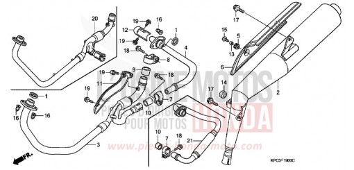 SILENCIEUX D'ECHAPPEMENT (XL125V1/2/3/4/5/6) XL125V5 de 2005